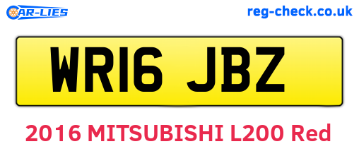 WR16JBZ are the vehicle registration plates.