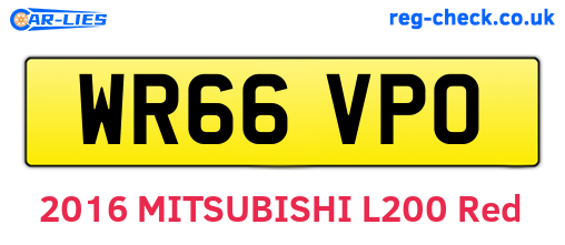 WR66VPO are the vehicle registration plates.