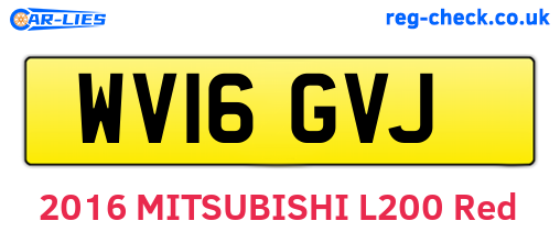 WV16GVJ are the vehicle registration plates.