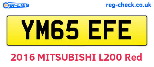 YM65EFE are the vehicle registration plates.