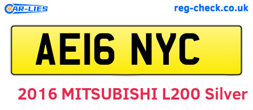 AE16NYC are the vehicle registration plates.