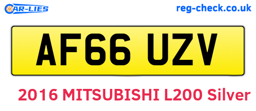 AF66UZV are the vehicle registration plates.