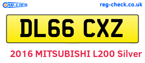 DL66CXZ are the vehicle registration plates.