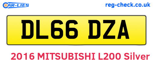 DL66DZA are the vehicle registration plates.