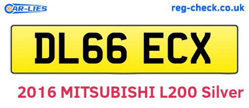 DL66ECX are the vehicle registration plates.