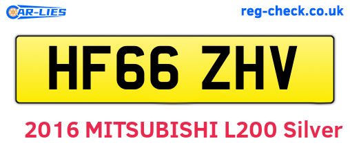 HF66ZHV are the vehicle registration plates.