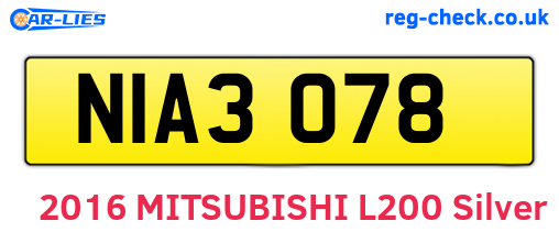 NIA3078 are the vehicle registration plates.