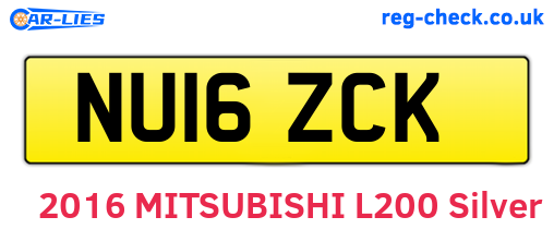 NU16ZCK are the vehicle registration plates.