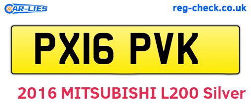 PX16PVK are the vehicle registration plates.