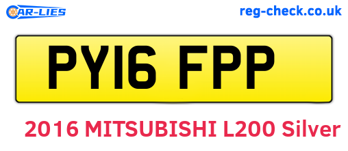 PY16FPP are the vehicle registration plates.