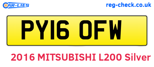 PY16OFW are the vehicle registration plates.