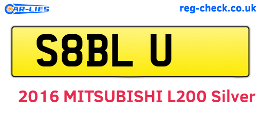 S8BLU are the vehicle registration plates.
