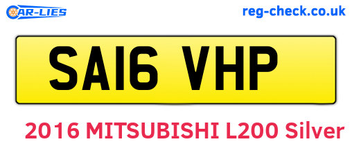 SA16VHP are the vehicle registration plates.