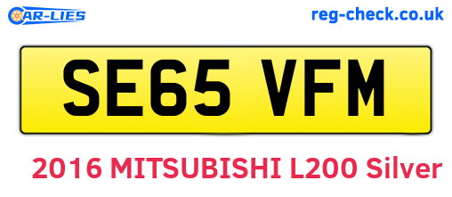 SE65VFM are the vehicle registration plates.