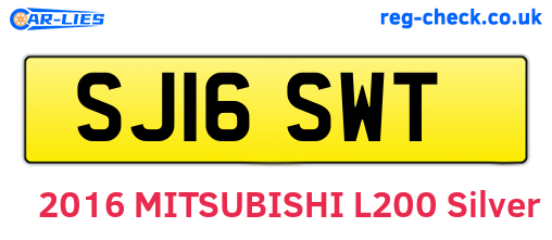 SJ16SWT are the vehicle registration plates.