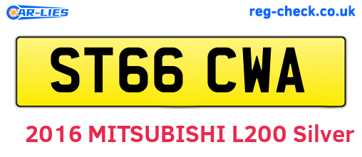 ST66CWA are the vehicle registration plates.