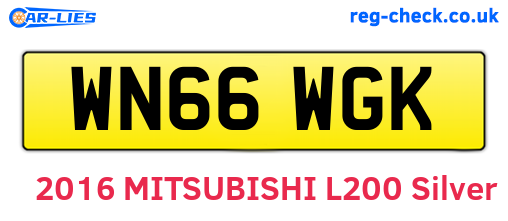 WN66WGK are the vehicle registration plates.