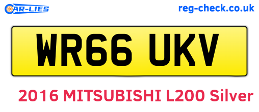 WR66UKV are the vehicle registration plates.