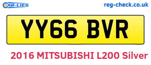 YY66BVR are the vehicle registration plates.