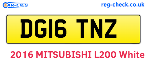 DG16TNZ are the vehicle registration plates.