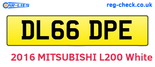 DL66DPE are the vehicle registration plates.
