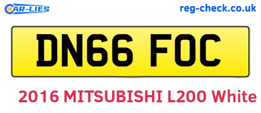 DN66FOC are the vehicle registration plates.