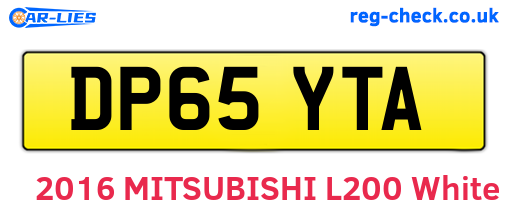 DP65YTA are the vehicle registration plates.