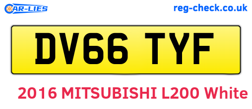 DV66TYF are the vehicle registration plates.