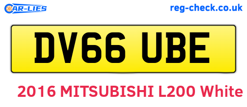 DV66UBE are the vehicle registration plates.