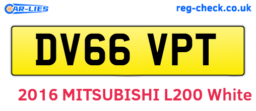 DV66VPT are the vehicle registration plates.