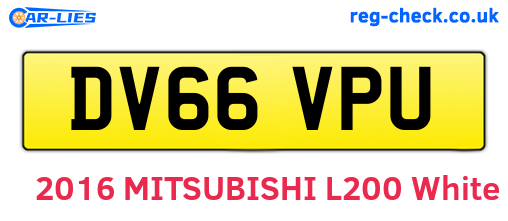 DV66VPU are the vehicle registration plates.