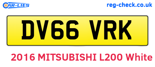 DV66VRK are the vehicle registration plates.