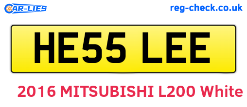 HE55LEE are the vehicle registration plates.