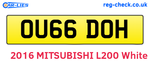 OU66DOH are the vehicle registration plates.