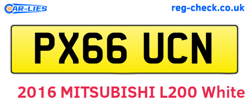 PX66UCN are the vehicle registration plates.