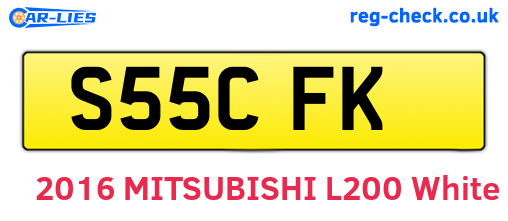 S55CFK are the vehicle registration plates.