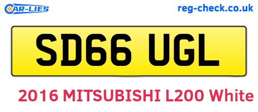SD66UGL are the vehicle registration plates.