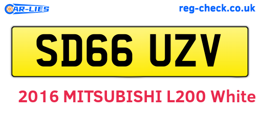 SD66UZV are the vehicle registration plates.