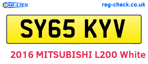 SY65KYV are the vehicle registration plates.