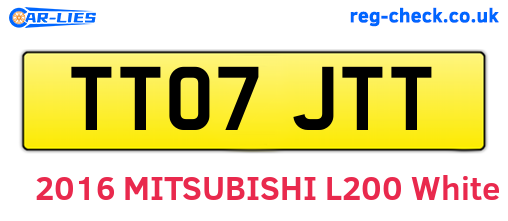 TT07JTT are the vehicle registration plates.