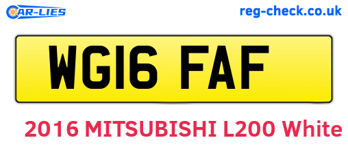 WG16FAF are the vehicle registration plates.