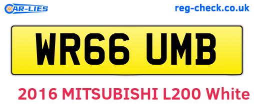 WR66UMB are the vehicle registration plates.