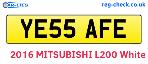 YE55AFE are the vehicle registration plates.