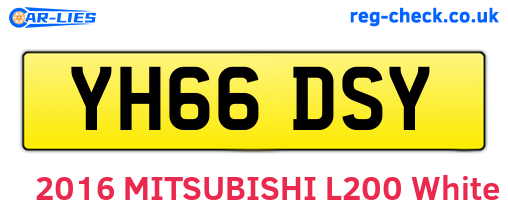 YH66DSY are the vehicle registration plates.