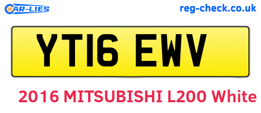 YT16EWV are the vehicle registration plates.