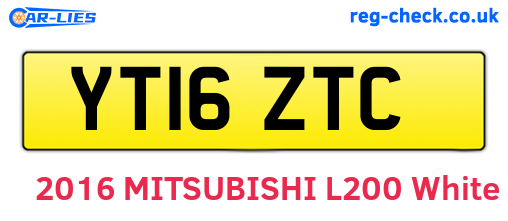 YT16ZTC are the vehicle registration plates.