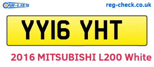 YY16YHT are the vehicle registration plates.