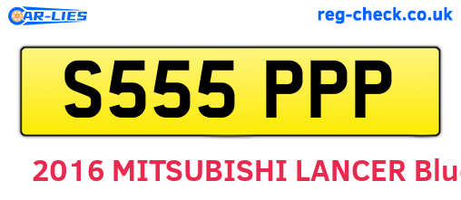 S555PPP are the vehicle registration plates.