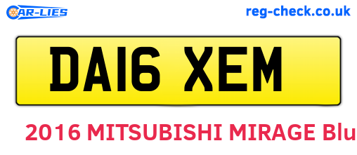 DA16XEM are the vehicle registration plates.