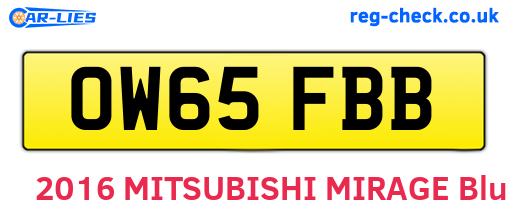 OW65FBB are the vehicle registration plates.